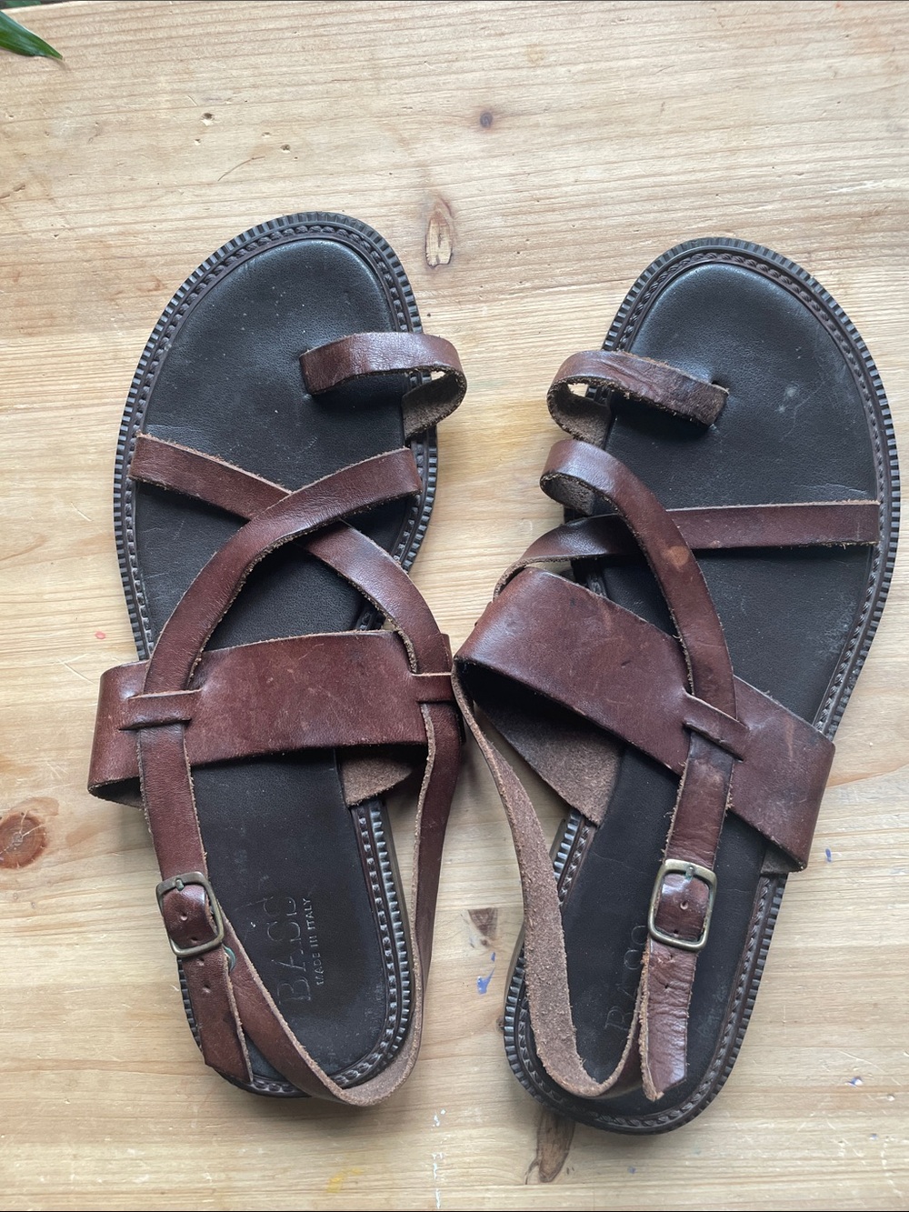 Bass Brown Leather Men's Strappy Sandals - Picture 3 of 8